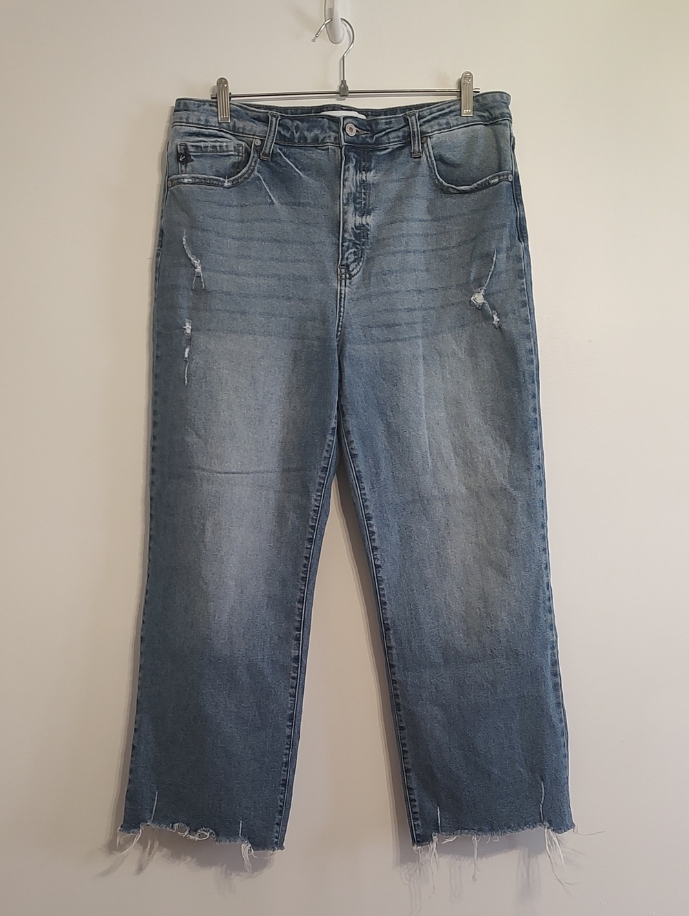 KanCan Light Blue Distressed Raw Hem Jeans